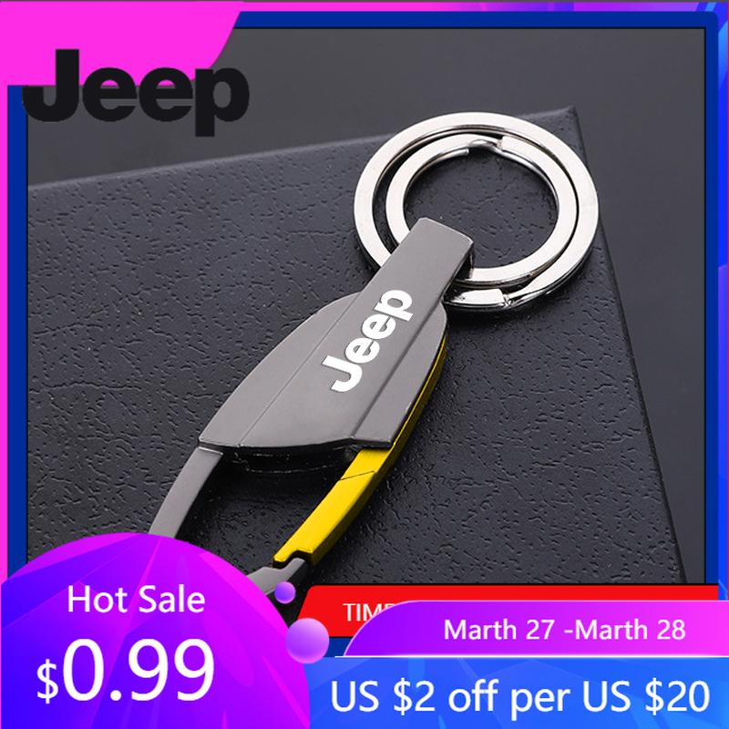 Portachiavi in Lega di Zinco per Jeep Portachiavi Auto Personalizza Logo Per Jeep Renegade Wagoneer Avenger Recon Wrangler JK Gladiator Compa