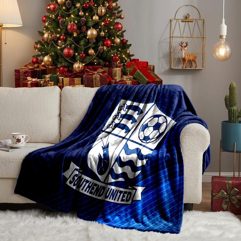 Southend Crest Design Throws Blanket Flannel Blankets Plush for Couch Bed Gifts for Men Women Travel picnic blanket Christmas fan gifts