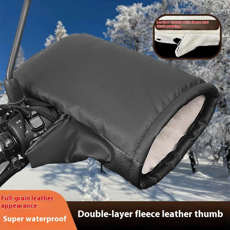 1 Pair Motorcycle Handlebar Muffs Winter Mitts Warmer Gloves Waterproof Handmuffs Bicycle Handle Cover Hand Covers Warmers