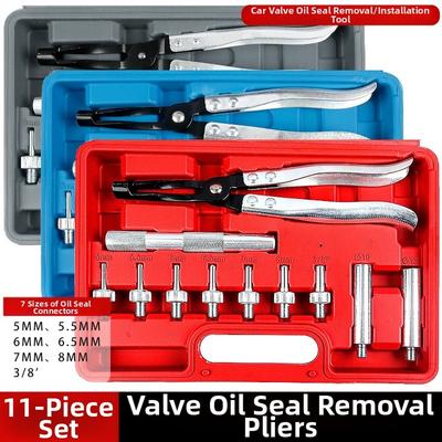For Car Valve Seal Removal Installation Tool Kit 11PCS with 7 Sizes Adapters Material and Portable Storage Case