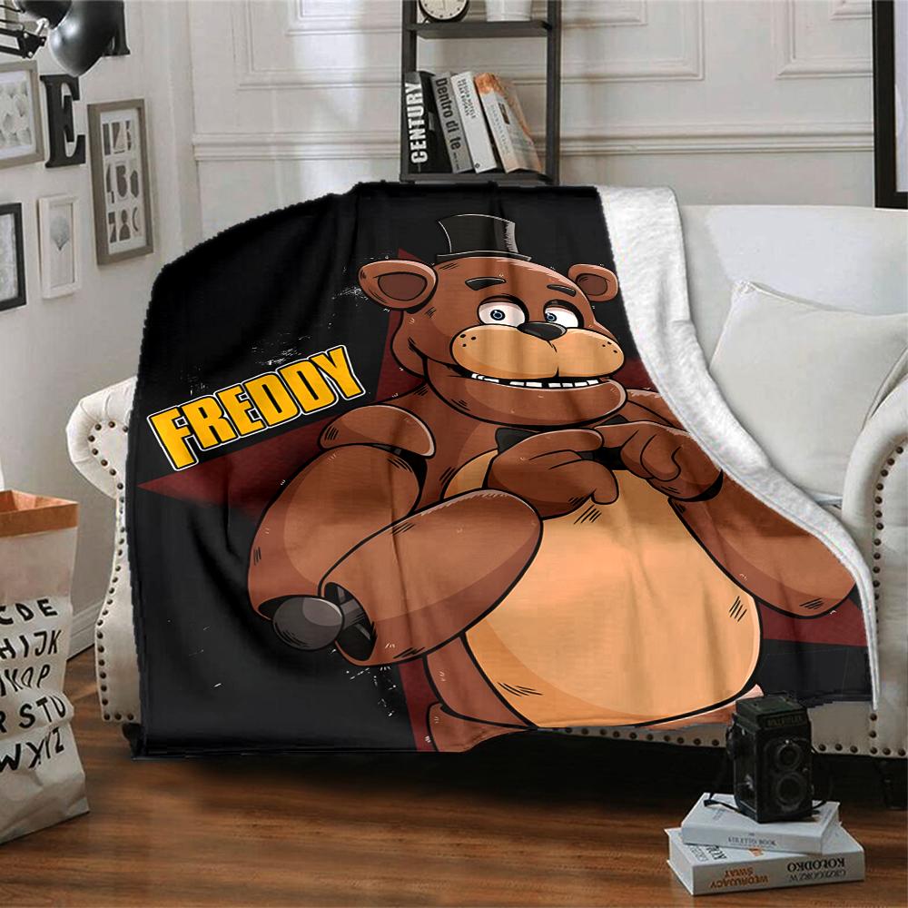 1pc Freddy Bear2 Blanket, Gift, for Men and Women, Soft Blanket, Good for Sofa Bed Couch Travel, Lightweight Flannel Blanket