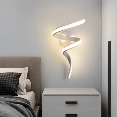 LED Wall Lamp Nordic Spiral Sconce Light For Stairs Bedroom Bedside Study Hallway Background Indoor Decor Wall Lighting Fixtures