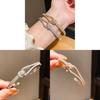 Copper Zirconia Interlocking Open Bracelet For Ladies Trendy Fashion Accessories