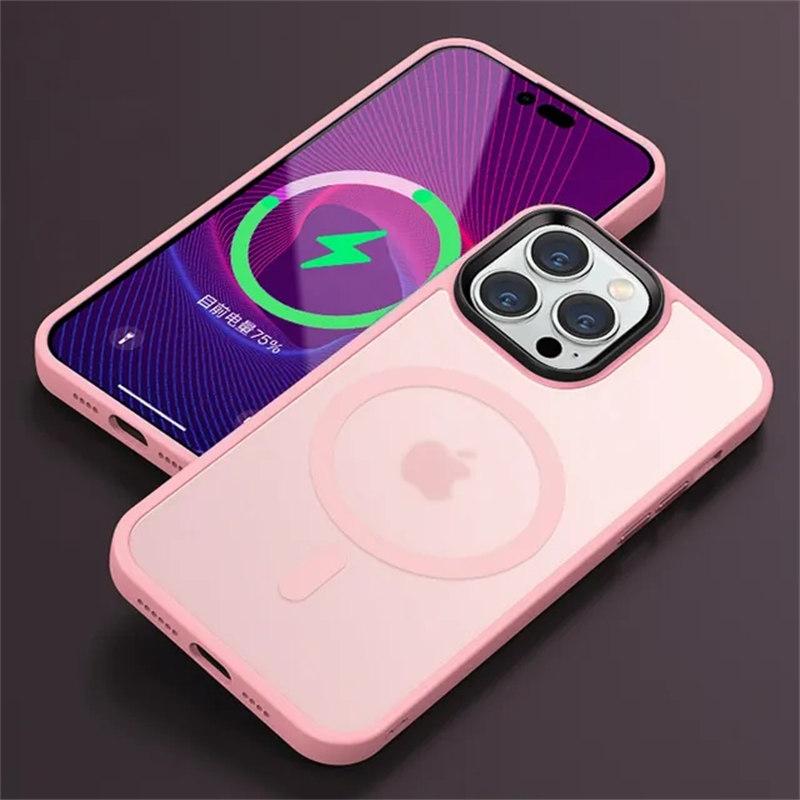 Magnetické pouzdro Luxury For Magsafe Wireless Charging pro iPhone 15 14 Plus 13 12 11 Pro Max Matte Shockproof Bumper Armor Cover