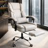 Skyline Swivel Office Chair with Footrest, Cream Eco-Leather Ko51K
