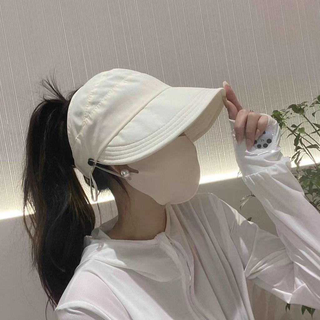 Women's Ponytail Sun Hat: Summer 2024 Breathable, Quick-Drying, Open-Top Baseball Cap Sunshade