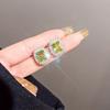 New Fashionable Women's Earrings Super Shiny Large Zircon Inlaid Oval Simple Style Internet Celebrity Same Style