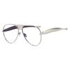 Occhiali da Lettura Pilot Oversize Design Marca di Lusso Uomo Donna Lenti HD UV400 Protezione Occhi Blu Metallo Dorato Occhiali