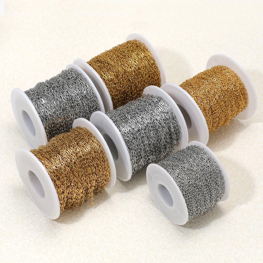 2 Meters Stainless Steel 2mm Width O Link Rolo Cable Chains for DIY Jewelry Making Bracelets Supplies Necklace Earrings Findings