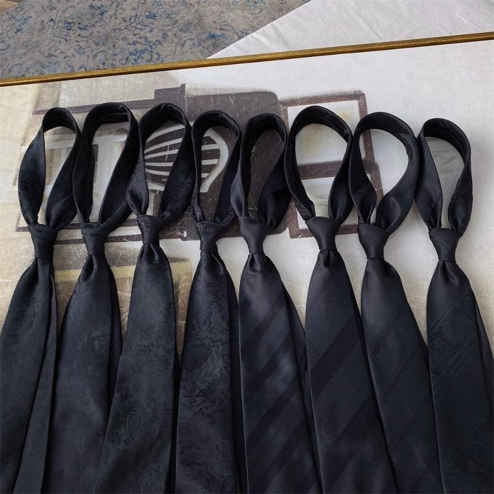 Floral Men Necktie Solid Color Retro Cravat Simple Black Necktie  Boys