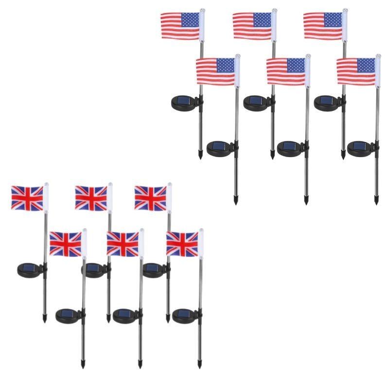 Atemberaubende LED-Solar-Gartenflaggenleuchten für patriotische Dekorationen Mit Ip65 Wasserdicht