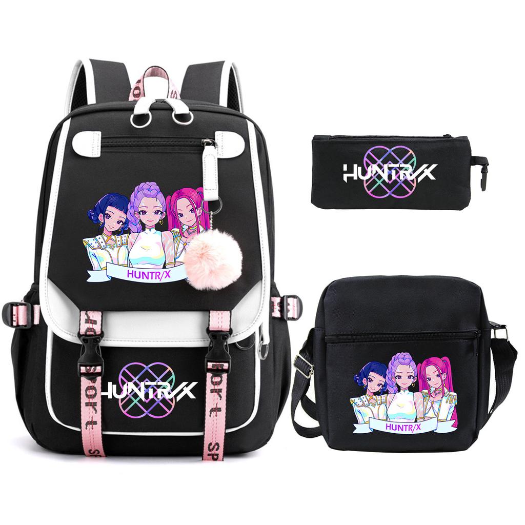 KPop Demon Hunters Korean version of student school bag children's backpack pencil bag set