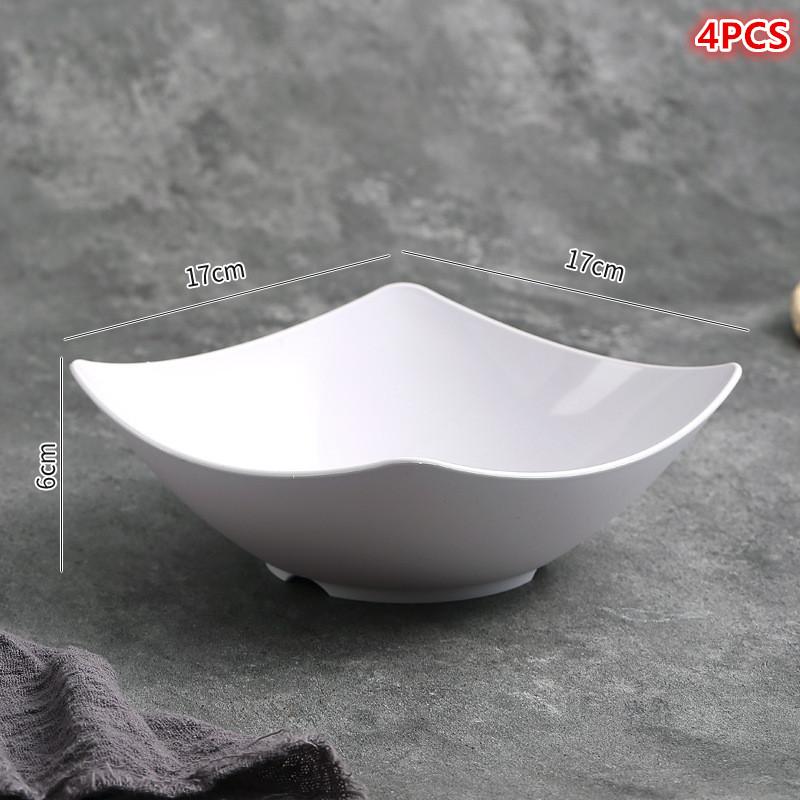 

4 Pcs Plastic Salad Mixing Bowls Premium Quality Multipurpose Bowls For Fruit Vegetable Snacks Breakfast Restaurant Cafe Use белый
