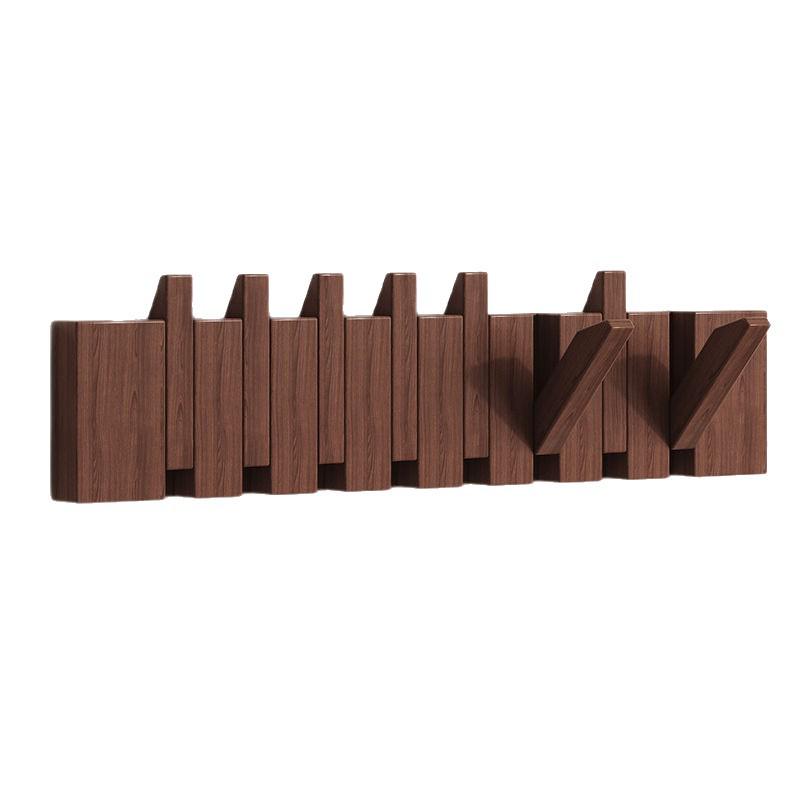 Solid Wood Wall-Mounted Piano Key Coat & Hat Rack - Punch-Free Storage Solution for Bedroom, Entrance, or Hallway.
