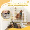 Adjustable Dog Gate with Extensions and Cat Door, 76-104x106cm, White