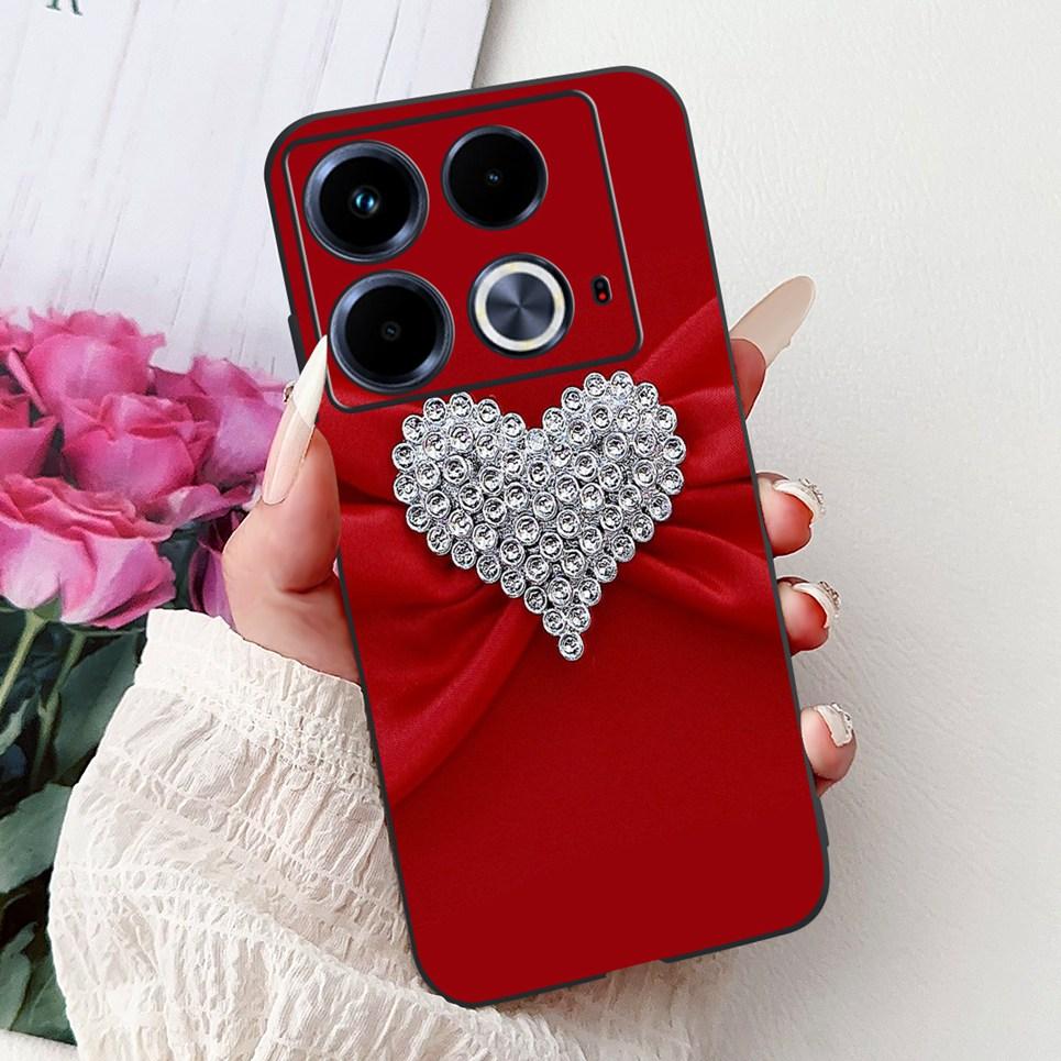 For Cover Infinix Note 40 40x 40Pro Plus Note40 Pro+ Phone Case Colorful Flower Butterfly Lxuru Women Fashion Soft Siliocne Etui