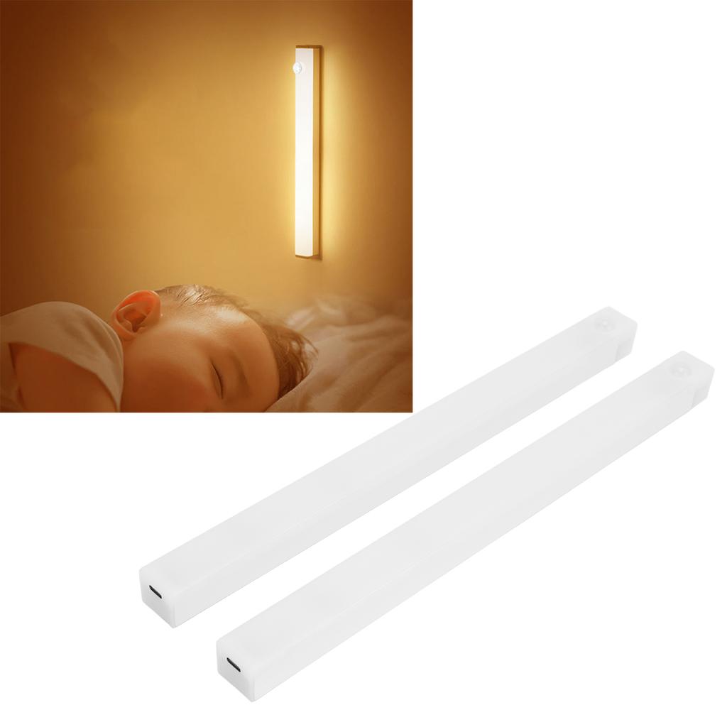 2PCS LED Motion Sensor Light Rechargeable Magnetic Portable Under Cabinet Closet Lamp for Bedroom Workshops Garages
