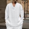 Autumn Winter Cross Border Casual Jacquard Knitwear Men's Spring and Autumn Loose Long Sleeve T-Shirt Men's V-Neck Pullover Tops