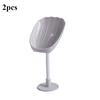 2pcs Soap Box, Bathroom Shell Shaped Storage Box, No-Punch Mobile Suction Cup Type, Soap Box for Bathroom Use