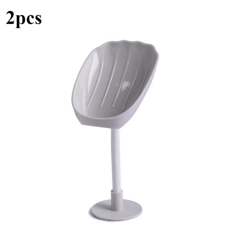 2pcs Soap Box, Bathroom Shell Shaped Storage Box, No-Punch Mobile Suction Cup Type, Soap Box for Bathroom Use