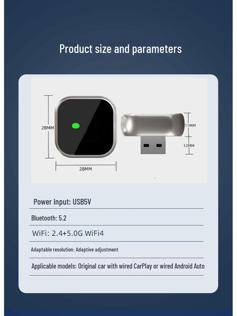 Cross-Border Wireless CarPlay & Android Auto 2-in-1 Smart Car Screen Mirroring Converter