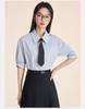 Women's Short-Sleeve White Wrinkle-Resistant Professional Shirt and Suit Dress Set for Work or Interviews
