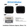 16x12in RV Exit Window Emergency External Push Out Window with Mesh Screen Support Rod for Caravan Camping Trailer Motorhome