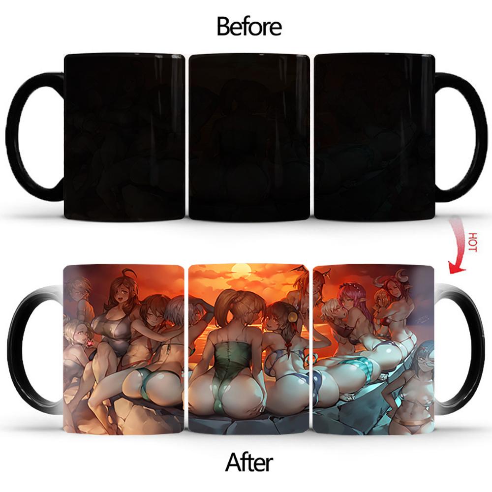 Creative Sexy Ass Magic Mug BSKT-071 Sublimation Tumblers Coffee Cup Ceramic Mugs Cups Color Change Cup Personalized Gifts Anime