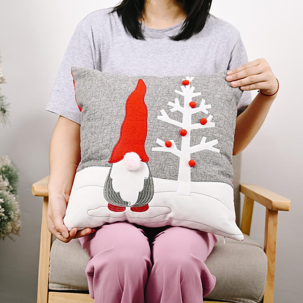

Faceless Charming Christmas Doll Tree Pillow Cover Cozy Textile Ideal For Festive Gatherings