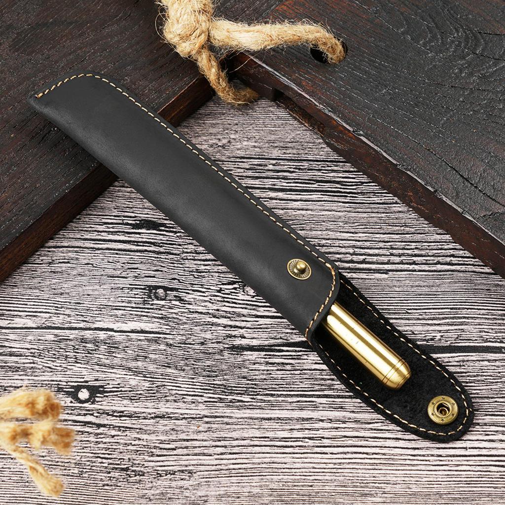 Handmade Genuine Leather Pen Sleeve - Personalized Retro Gift for Fountain Pens