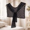 Solid Color Lace Shawl Thin Lace Knitted Shawl Artistic Design Hollow-out Shawl  Ladies Accessory