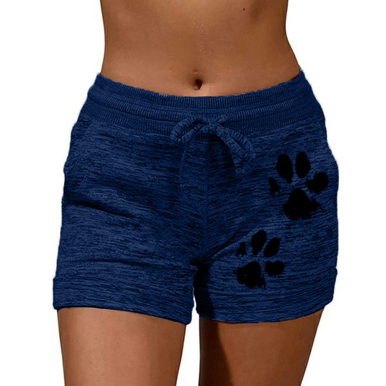 

Модные женские быстросохнущие повседневные спортивные шорты с принтом, эластичные короткие штаны для йоги S