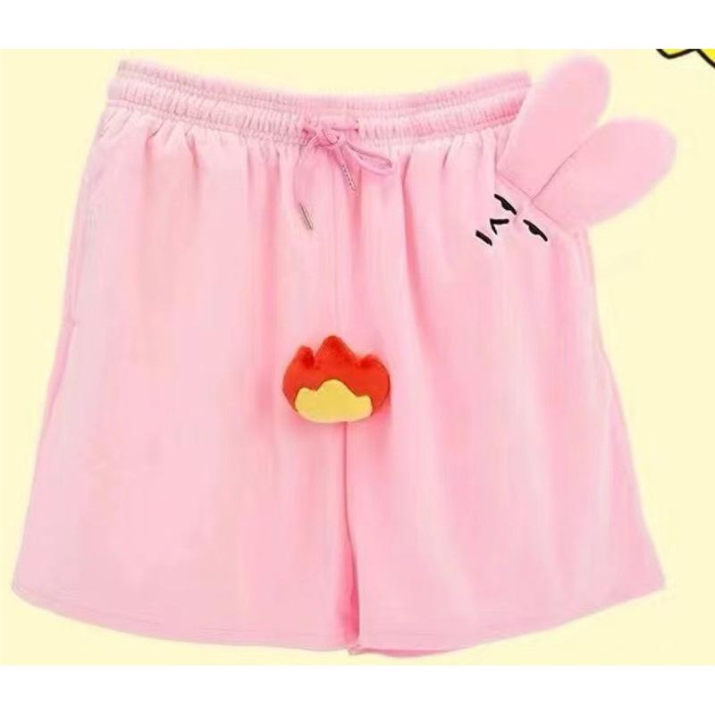 

Розовые кроличьи дофаминовые летние шорты: Креативные, Милые, На кулиске, Забавные шуршащие штаны 5XL розовый