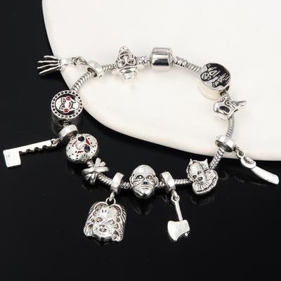 Horror Movie Charm Bracelet Killer Pennywise Chucky DIY Beads Bangle for Women Men Halloween Party Jewelry Gift
