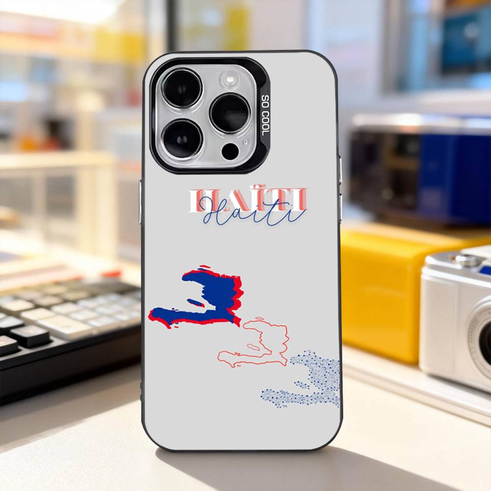 

Flag of Haiti Haitian For iPhone 11,12,13,14,15,16,17,Pro,Max,Plus,E,Air,Mini Phone Case IMD Matte Black iPhone17pro