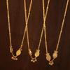 Korean Minimalist Bead Chain Necklace: Double Fish Design In Titanium Steel