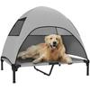 Outdoor Dog Bed with Canopy, Elevated Dog Bed for Large Dogs, 91 X 76 X 90 Cm, Light Grey