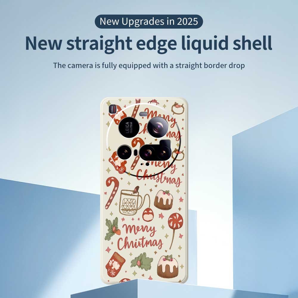 For Xiaomi 15 Ultra Case Merry Christmas Pattern Printing Straight Edge TPU Phone Back Cover