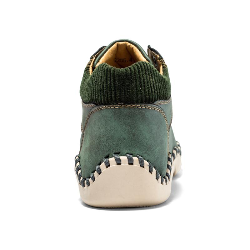 Men Boots Hand-stitching Split Leather Shoes Men Ankle Boots Moccasins Man Casual Shoes