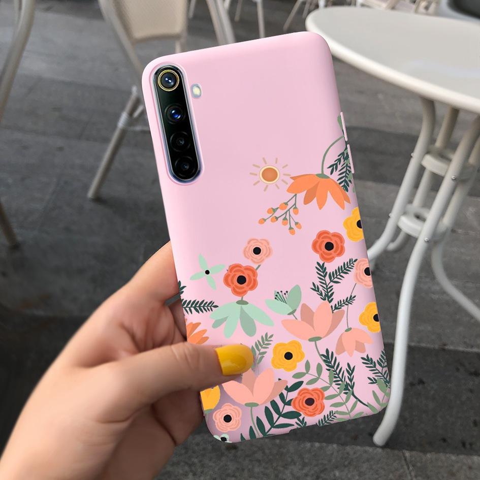For Realme 6 6 Pro Case Cute Milk Cow Flower Patterns Soft Back Cover For OPPO Realme 6 6S 6Pro RMX2061 Coque Funda Realme6 Capa