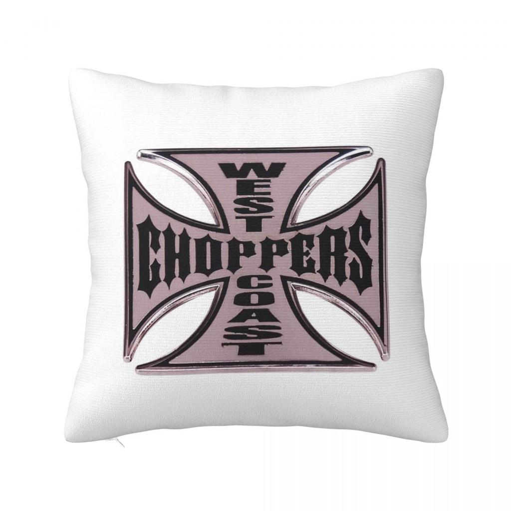 West Coast Iron Cross Choppers Square Pillowcase Cushion Cover Pillow Case Throw Pillow Cover for Home Sofa Living Room