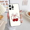 Cherry Phone Case Black Silicone Soft Shell For IPhone 17 16 15 14 13 12 11 Air Pro Max Plus Hot Sale