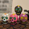Day of the Dead Resin Painted Skull Head Statue Creative Decorative Ornament for Festive Commemorative Statue