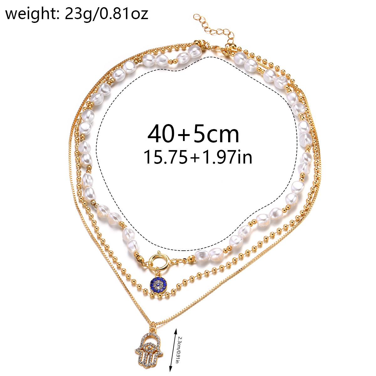 

Pearl necklace European and American new alloy diamond pendant women s accessories niche high-end exaggerated jewelry