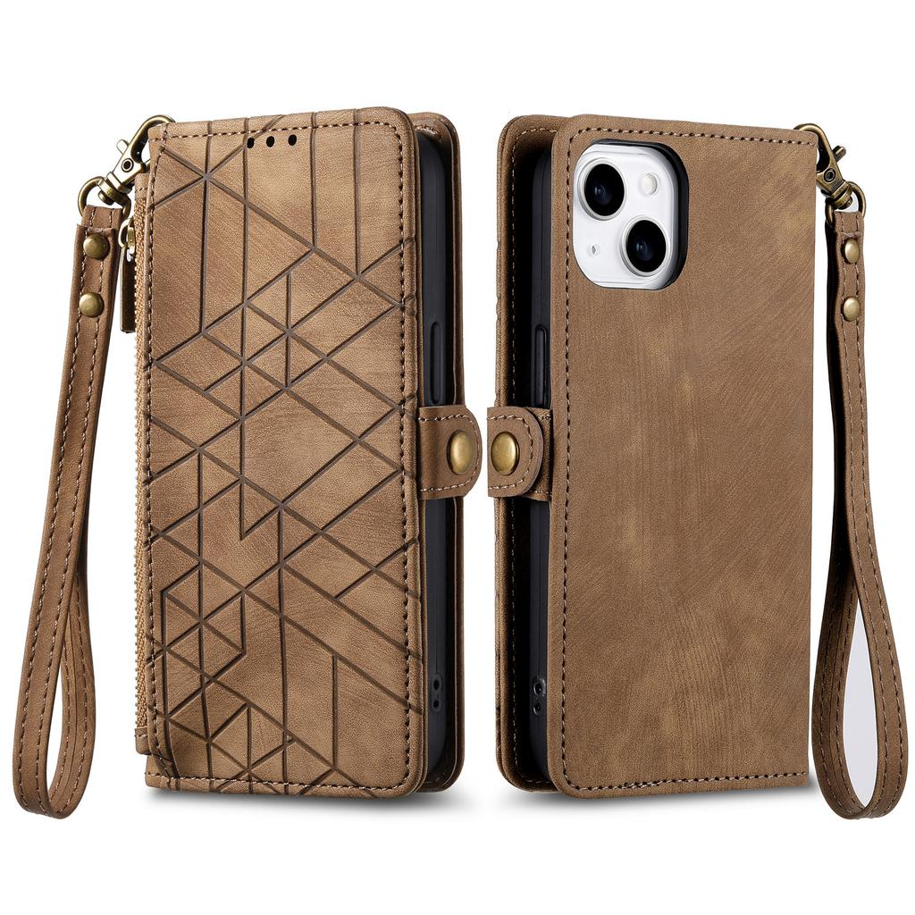 Wallet Zipper Purse Card Solt Leather Case For iPhone 14 15 Pro Max 13 Mini 12 11 SE 2022 X XR XS 8 7 Plus Strap Bag Book Cover