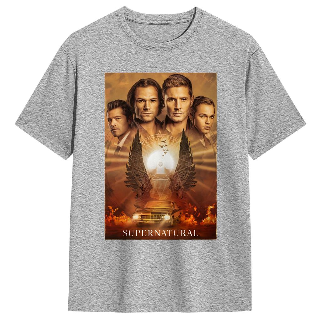 Mens TShirts Impala Supernatural Season Funny 100 Cotton Tee Shirt Short Sleeve T Shirts Round Neck Clothing Plus Size