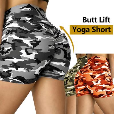 Women/'s Hips High Waist Gym Sports Pants Slim Fit Yoga Shorts Camouflage Pants