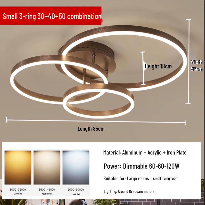 Bedroom LED Ceiling Light with Three-Color Dimming