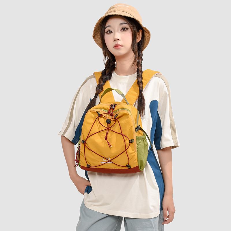 Zaino da Esterno Color Block per Donna, Design Traspirante Multiple Tasche, Ideale per Escursionismo e Viaggi