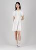 Seutyudiopolaenkeompeoni White Mini Shirred Dress